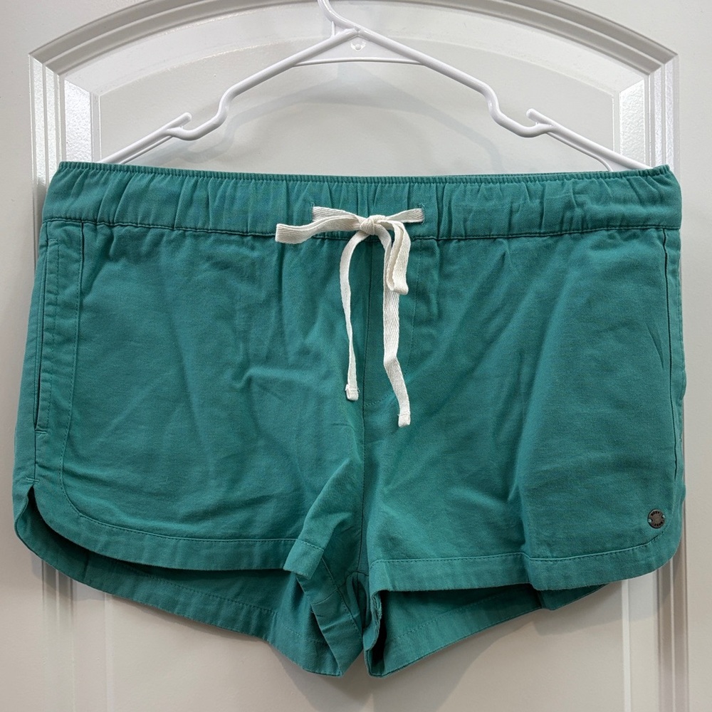 Roxy Beachy Teal Athletic Shorts with White Drawstring